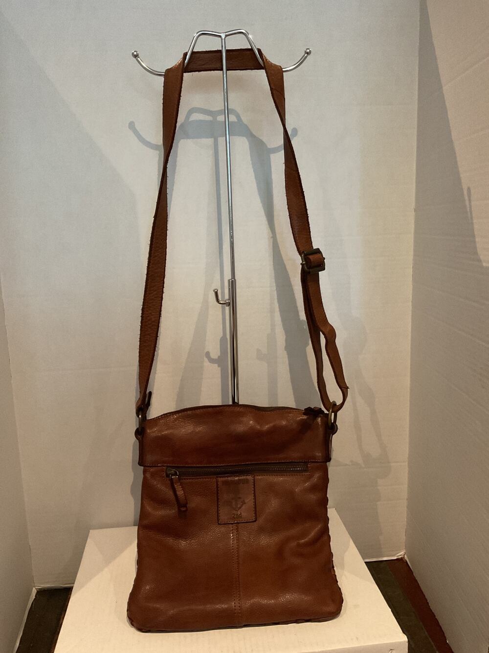Harbour 2nd - All Leather Woven Crossbody/Shoulder Bag - India - Brown Walnut.
